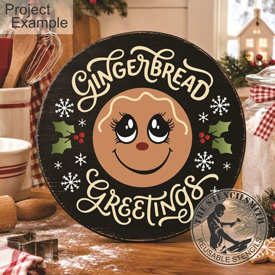 10767 Gingerbread Greetings Stencil