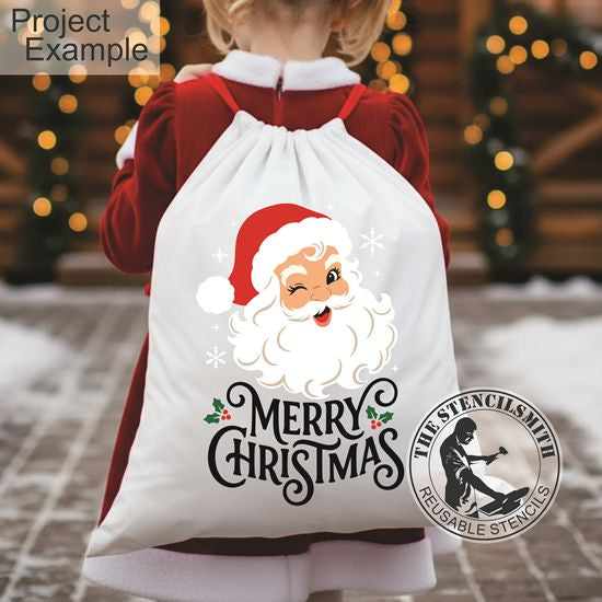 10773 Merry Christmas Vintage Santa Stencil