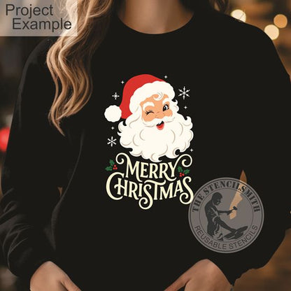 10773 Merry Christmas Vintage Santa Stencil