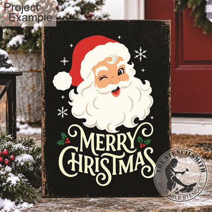 10773 Merry Christmas Vintage Santa Stencil