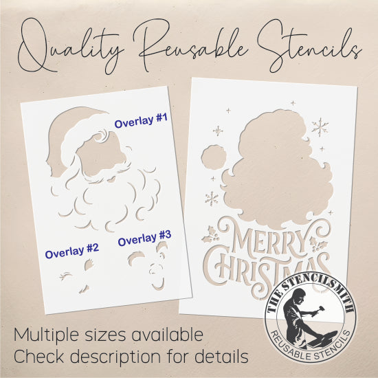 10773 Merry Christmas Vintage Santa Stencil