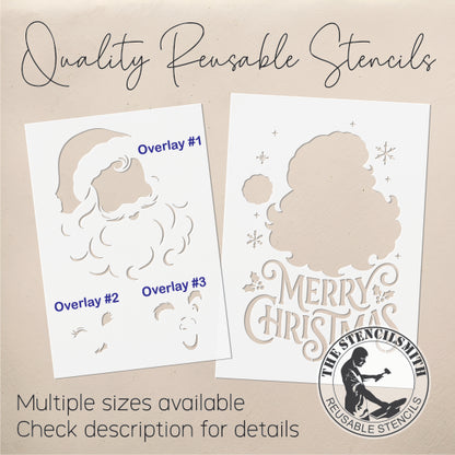 10773 Merry Christmas Vintage Santa Stencil