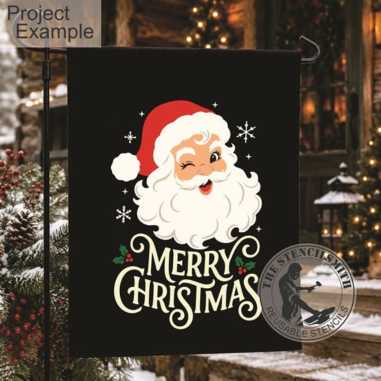 10773 Merry Christmas Vintage Santa Stencil