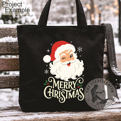 10773 Merry Christmas Vintage Santa Stencil