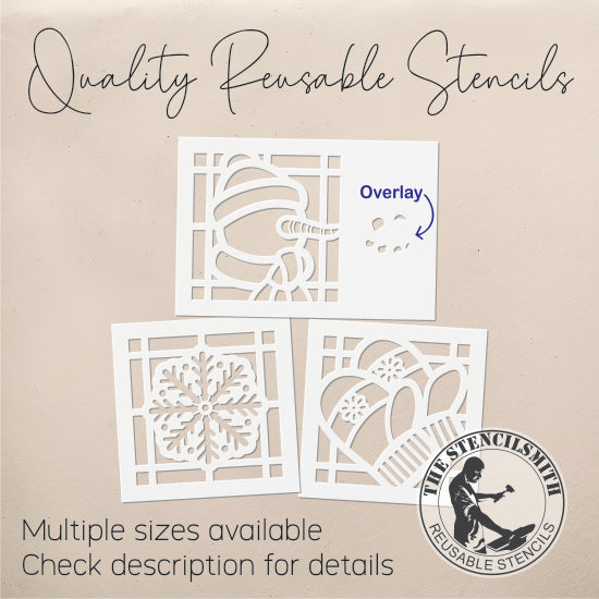 10775 Winter Stained Glass Mini 3pc Stencil Set - The Stencilsmith