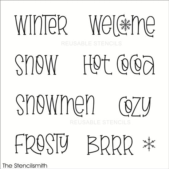 10777 Winter Words Stencil