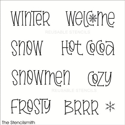 10777 Winter Words Stencil