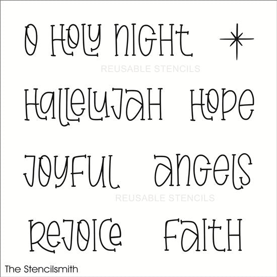 10778 Christmas Faith Words Stencil