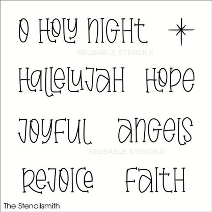 10778 Christmas Faith Words Stencil
