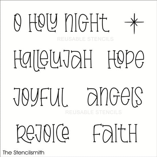 10778 Christmas Faith Words Stencil