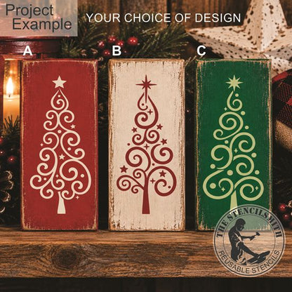 10780 Decorative Swirl Tree Stencils