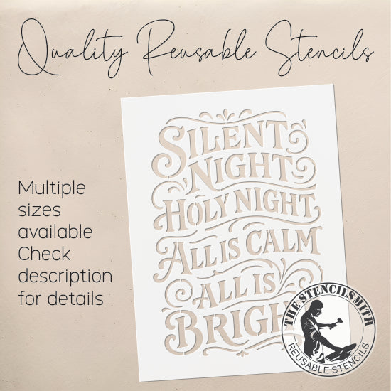 10784 Silent Night Holy Night Stencil - The Stencilsmith