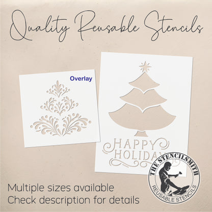 10788 Happy Holidays Tree Stencil - The Stencilsmith