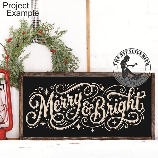 10796 Merry & Bright Stencil