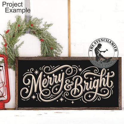 10796 Merry & Bright Stencil