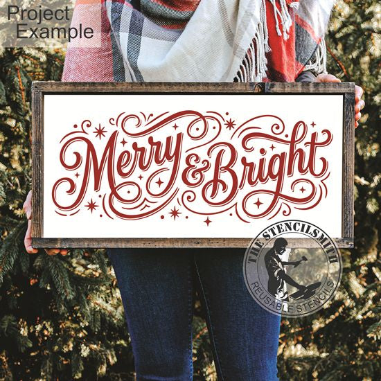 10796 Merry & Bright Stencil