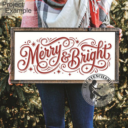 10796 Merry & Bright Stencil