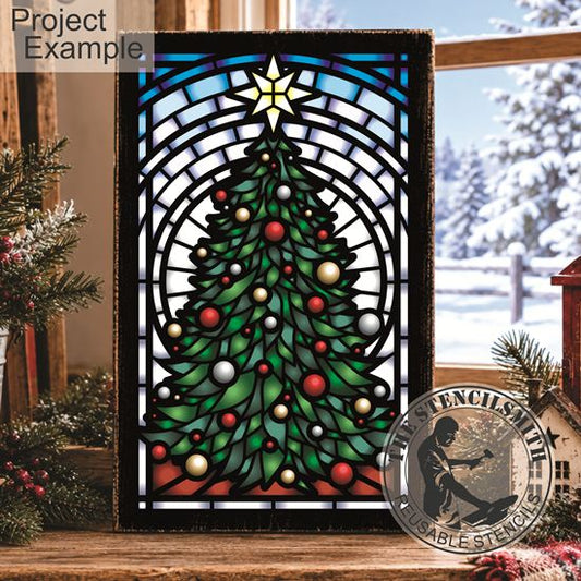 10804 Christmas Tree Stained Glass Stencil