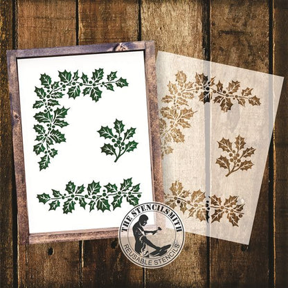 10810 Holly Corner and Border Stencil