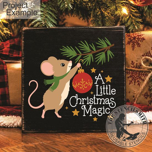 10811 A Little Christmas Magic Mouse Stencil