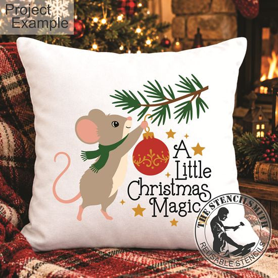 10811 A Little Christmas Magic Mouse Stencil