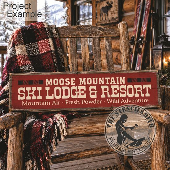 10814 Moose Mountain Ski Lodge Stencil – The Stencilsmith
