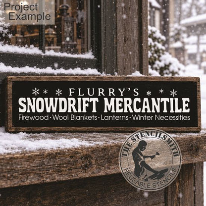 10818 Flurry's Snowdrift Mercantile Stencil