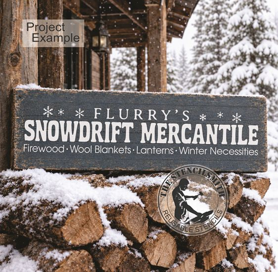 10818 Flurry's Snowdrift Mercantile Stencil