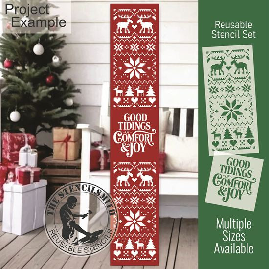 10819 Good Tidings Christmas Sweater Stencil Set