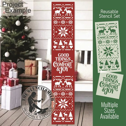 10819 Good Tidings Christmas Sweater Stencil Set