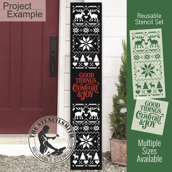 10819 Good Tidings Christmas Sweater Stencil Set