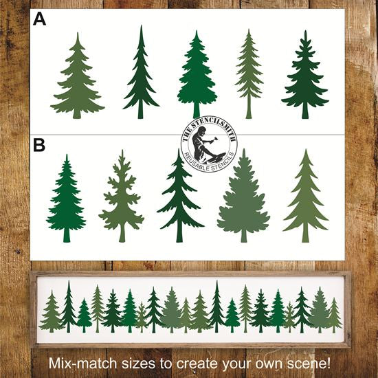 10821 Pine Tree Stencils - The Stencilsmith