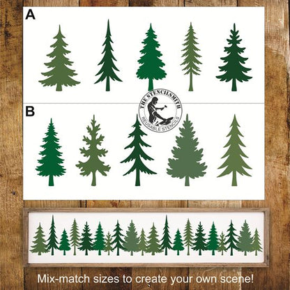 10821 Pine Tree Stencils - The Stencilsmith