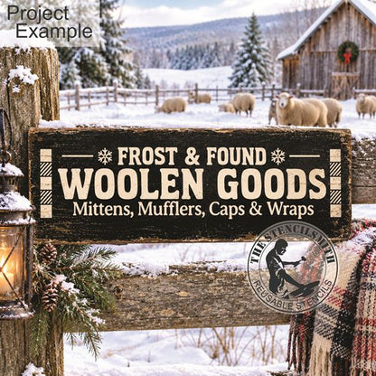 10824 Frost & Found Woolen Goods Stencil - The Stencilsmith