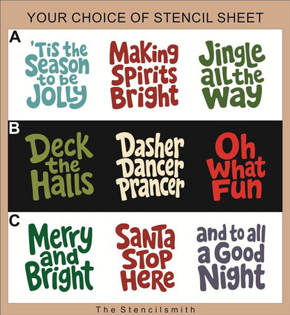 10826 Christmas Phrase Stencils - The Stencilsmith