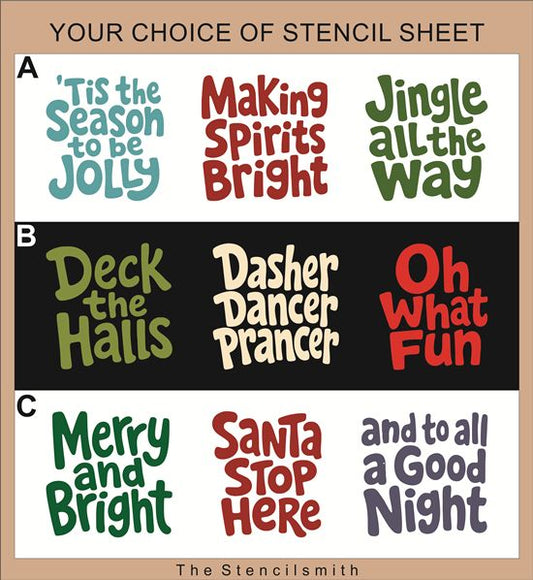 10826 Christmas Phrase Stencils - The Stencilsmith