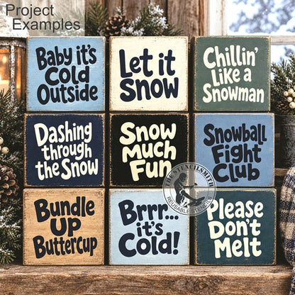 10827 Winter Phrase Stencils - The Stencilsmith