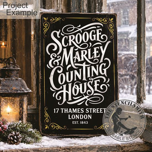 10830 Scrooge & Marley Counting House Stencil - The Stencilsmith