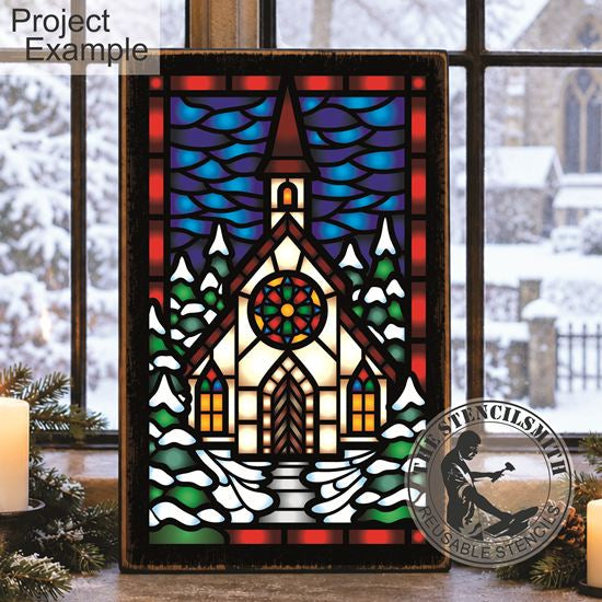 10831 Church Stained Glass Stencil - The Stencilsmith