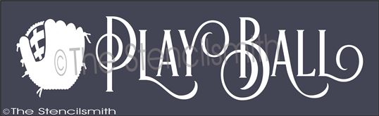 CLEARANCE #2555 Play Ball Stencil - M - 10mil white mylar