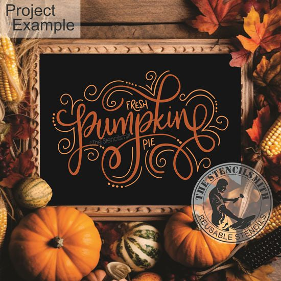 5321 Fresh Pumpkin Pie Stencil - The Stencilsmith