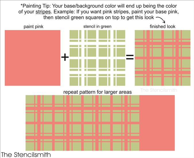 5702 - Plaid stencil - The Stencilsmith