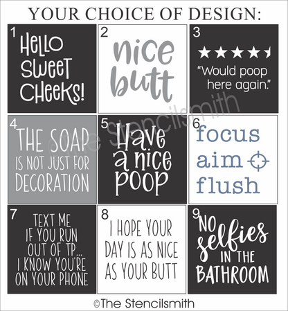 6124 Bathroom Humor Minis Stencils
