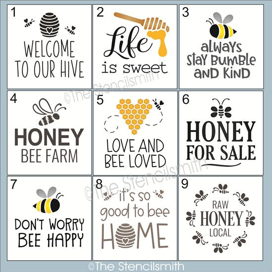 6830 Bee Minis Stencils - The Stencilsmith
