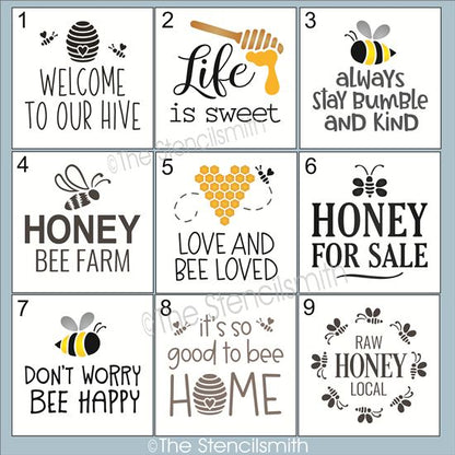 6830 Bee Minis Stencils - The Stencilsmith
