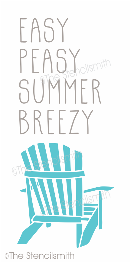 CLEARANCE #7545 Easy Peasy Summer Breezy Stencil - M - 10mil white mylar