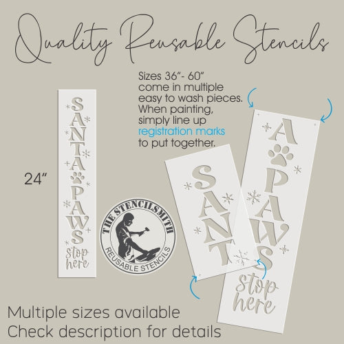 8545 Santa Paws Stop Here Stencil - The Stencilsmith