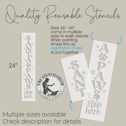 8545 Santa Paws Stop Here Stencil - The Stencilsmith