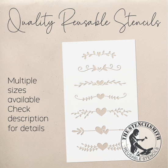 8655 Heart Decorative Borders Stencil - The Stencilsmith
