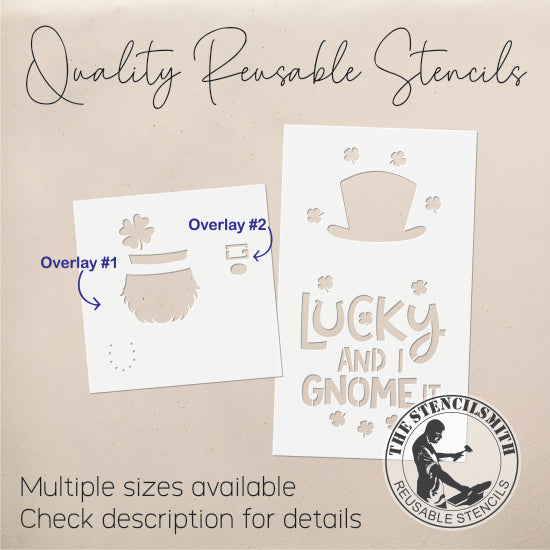8667 Lucky And I Gnome It Stencil - The Stencilsmith